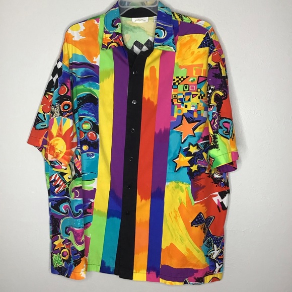Gottex Other - Vtg Gottex Wild & Crazy Shirt Black Jack Lg